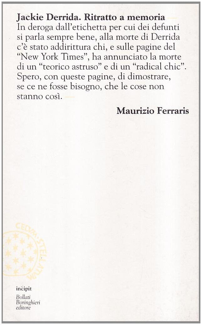 Jackie Derrida. Ritratto a memoria book