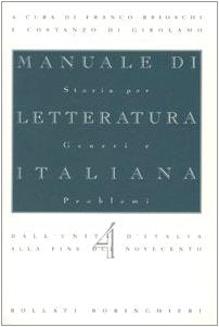 Manuale DI Letteratura Italiana Contemporary literature