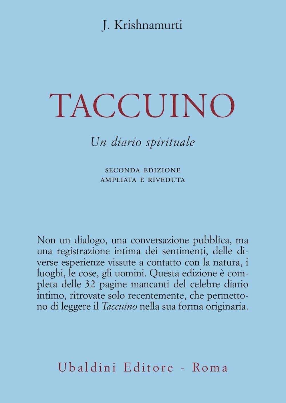 Taccuino. Un diario spirituale (Opere di Krishnamurti) Philosophy