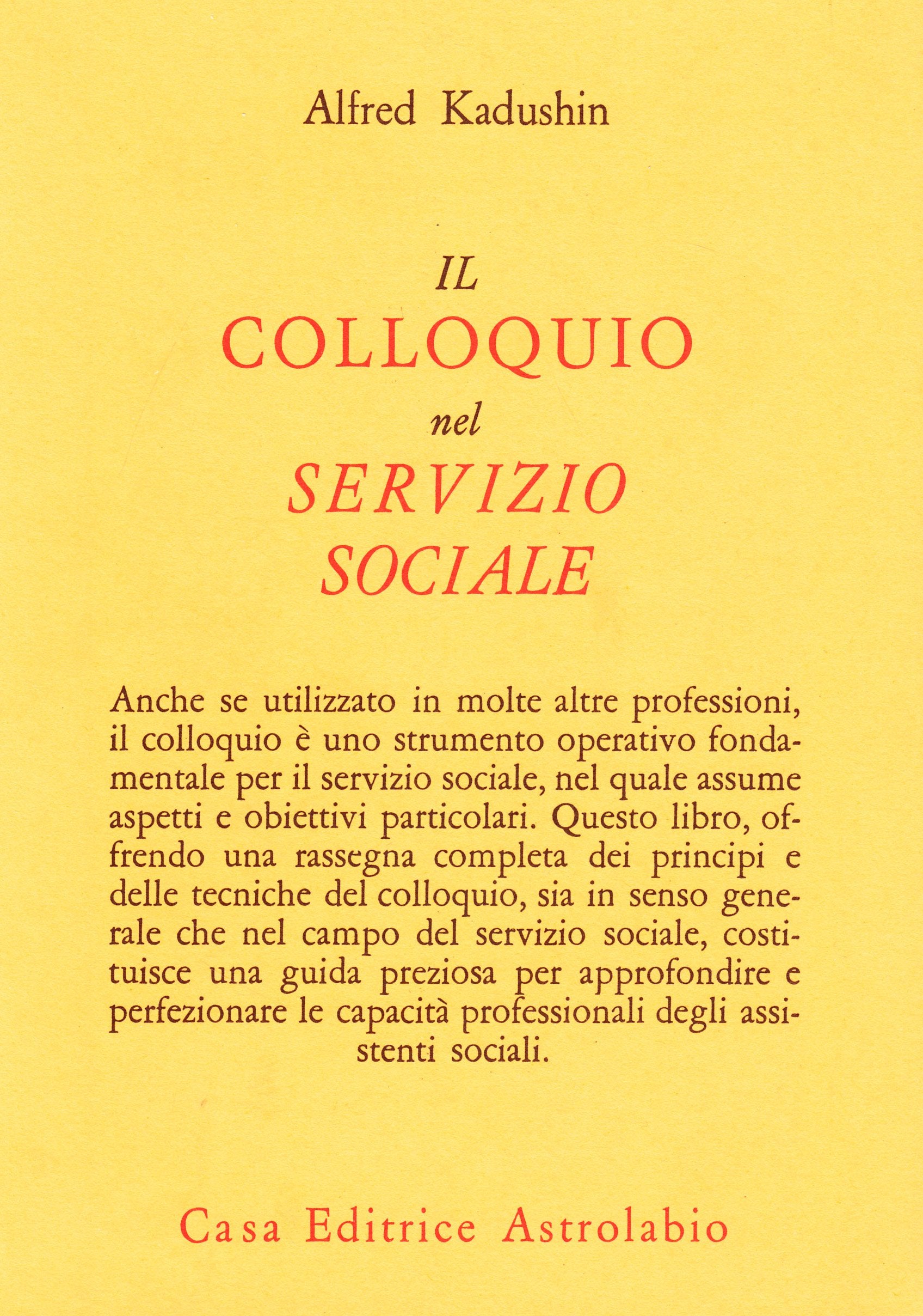 Il colloquio nel servizio sociale book