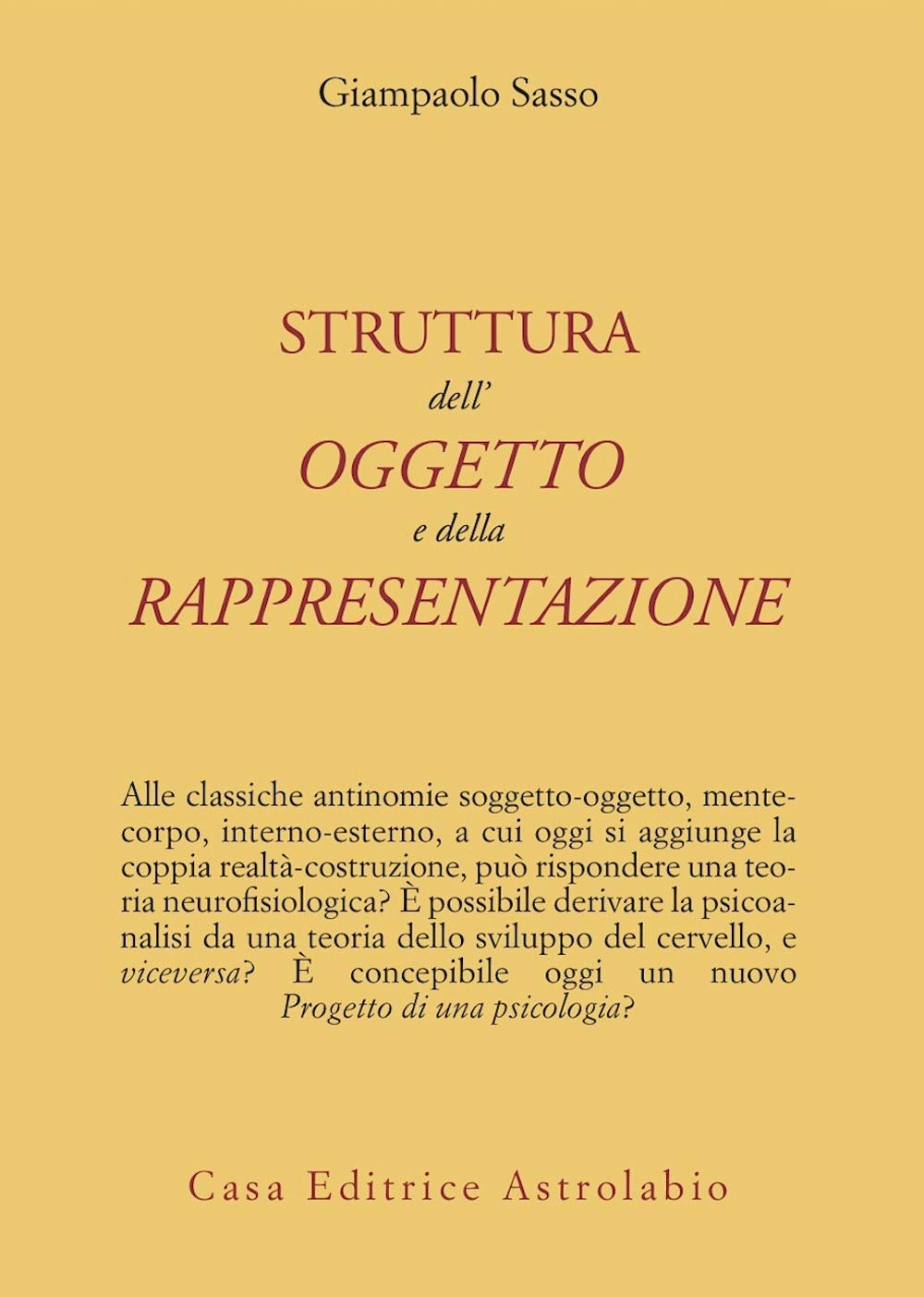 La struttura dell'oggetto e della rappresentazione (Psiche e coscienza) Psychology