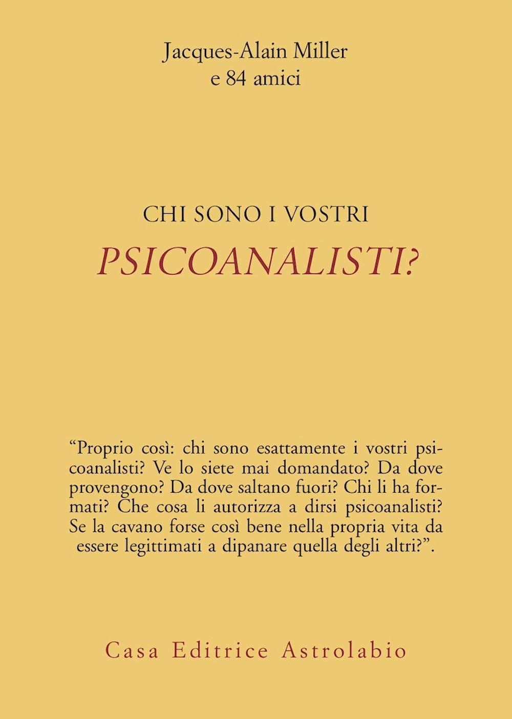 Chi sono i vostri psicoanalisti? Psychology