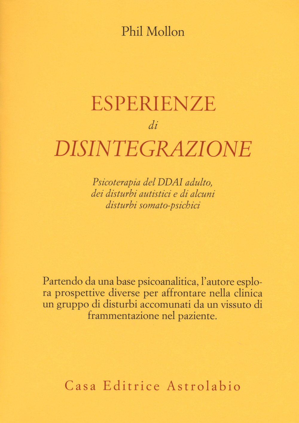 Esperienze di disintegrazione. Psicoterapia del DDAI adulto, dei disturbi autistici e di alcuni disturbi somato-psichici book