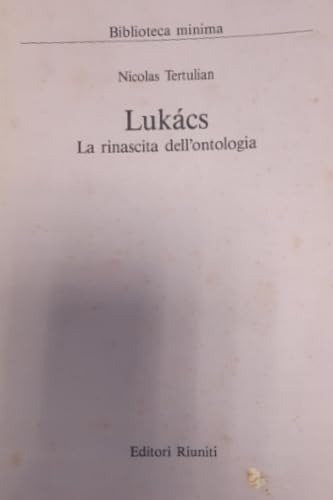 Lukacs. La rinascita dell'ontologia book