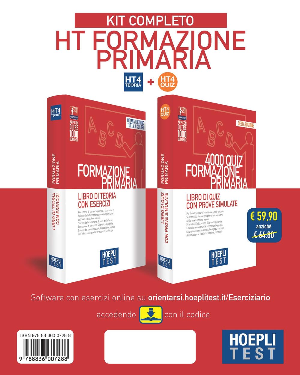 Hoepli test. Formazione primaria. Kit completo: Libro di teoria con esercizi-4000 Quiz con prove simulate. Con Contenuto digitale per download Education & Training