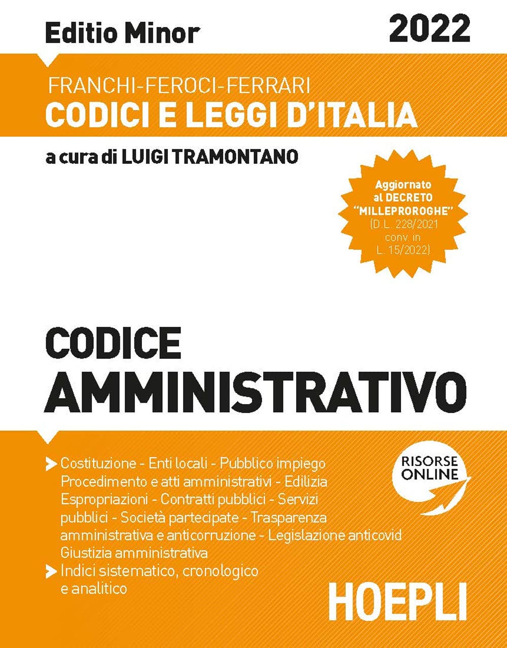 Codice amministrativo 2022. Ediz. minor book