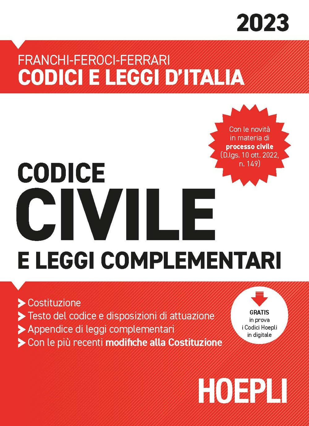 Codice civile e leggi complementari 2023 (Codici e leggi d'Italia) Law Books