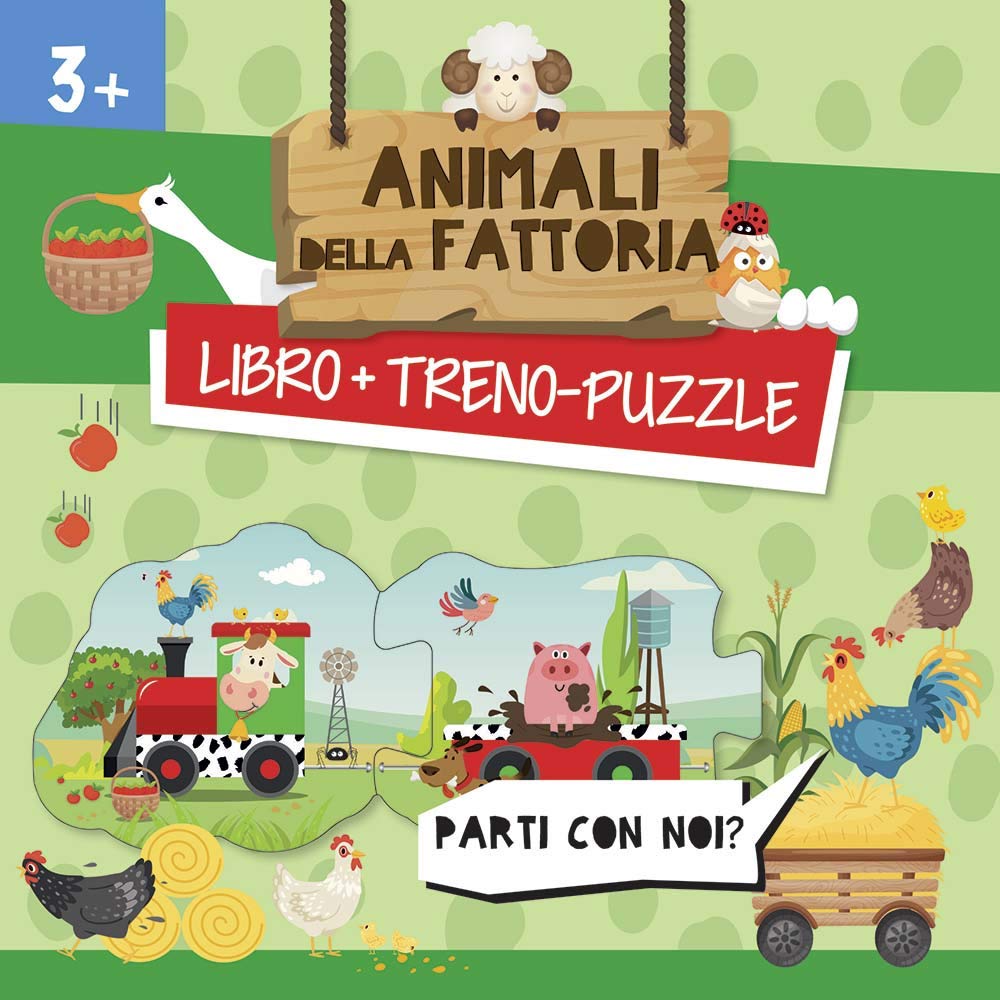 Animali della fattoria. Treno-puzzle. Ediz. a colori. Con puzzle book