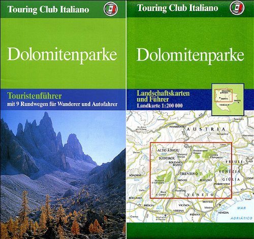 Dolomitenpark: Landschaftskarten und Führer. Landkarte 1:200000: Mit Angabe der Sitze der Parkverwaltungen, Besucherzentren, Auskunfstbüros und Museen in der Umgebung (CartoGuide provinciali) Leisure, Home & Garden