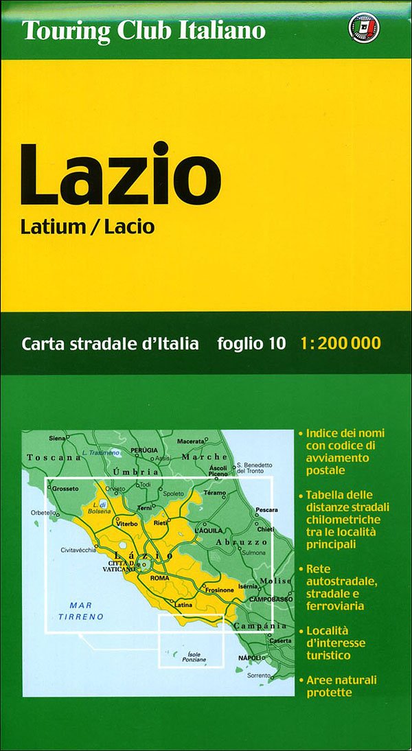 Lazio /Latium /Lacio: 1:200000: Ortsnamenverzeichnis, Strassenentfernungen (Carte regionali 1:200.000) Leisure, Home & Garden