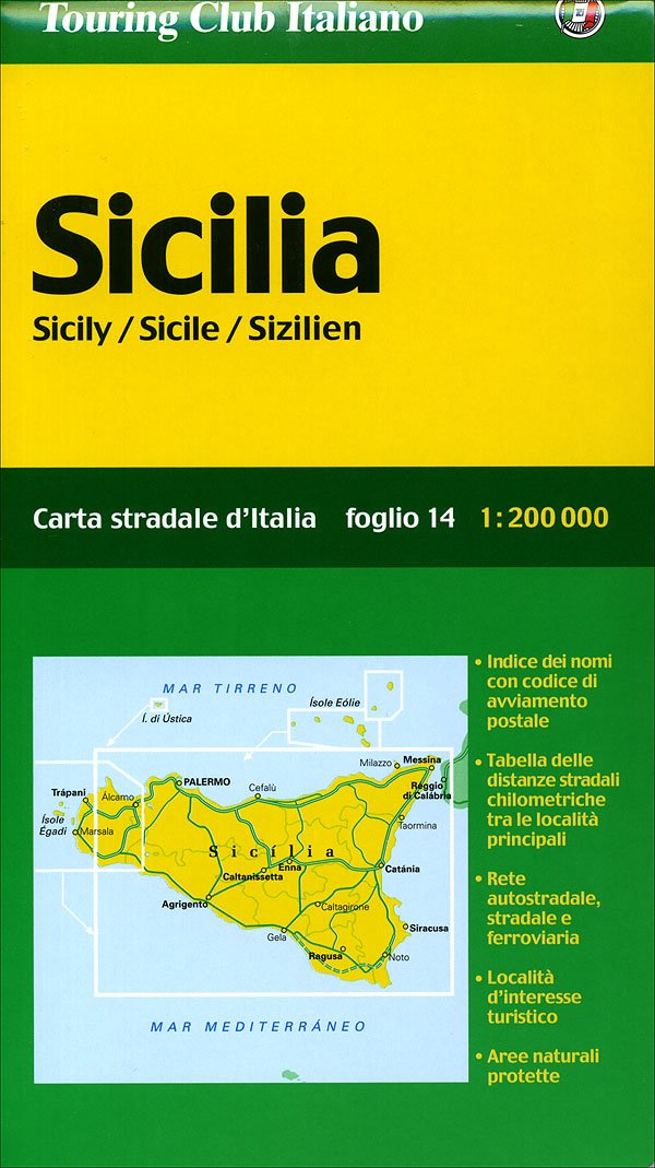 Sicilia /Sicily /Sicile /Sizilien: 1:200000. Ital. /Franz. /Engl. /Dt.: Ortsnamenverzeichnis, Strassenentfernungen (Carte Regionali) Leisure, Home & Garden