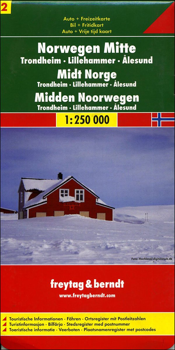 Norvegia centrale: Trondheim, Lillehammer, Alesund 1:250.000. Carta stradale e turistica. Ediz. multilingue (Europa mappe stradali turistiche) Leisure, Home & Garden
