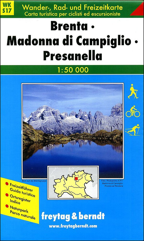 Brenta, Madonna di Campiglio, Presanella 1:50.000. Carta turistica per ciclisti ed escursionisti. Ediz. italiana e tedesca Leisure, Home & Garden