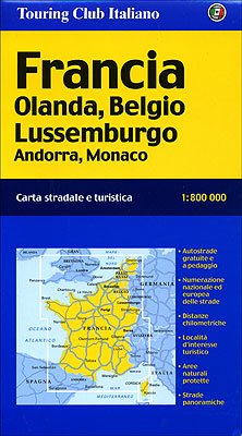 Francia. Olanda, Belgio, Lussemburgo, Andorra, Monaco 1:800.000 (Carte stradali d'Europa) Leisure, Home & Garden