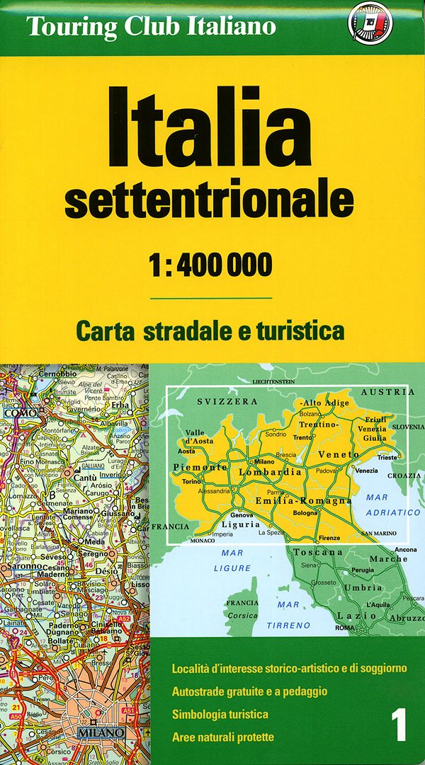 Norditalien. Italia settentrionale. Northern Italy. Italie du Nord. Italia septentrional: Touristische Strassenkarte (Carte 1:400.000 e 1:500.000) Maps & Plans