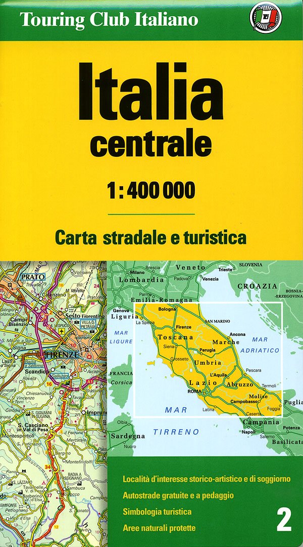Mittelitalien. Italia centrale. Central Italy. Italie centrale: Italia cemntral: Touristische Strassenkarte (Carte 1:400.000 e 1:500.000) Maps & Plans