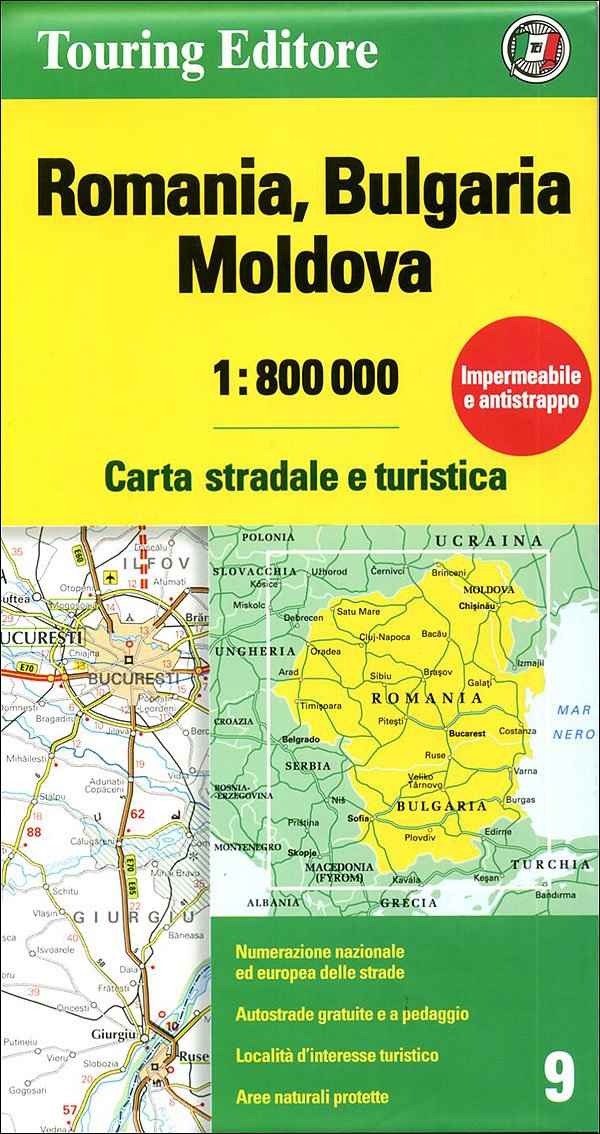Romania. Bulgaria. Moldavia 1:800.000. Carta stradale e turistica book