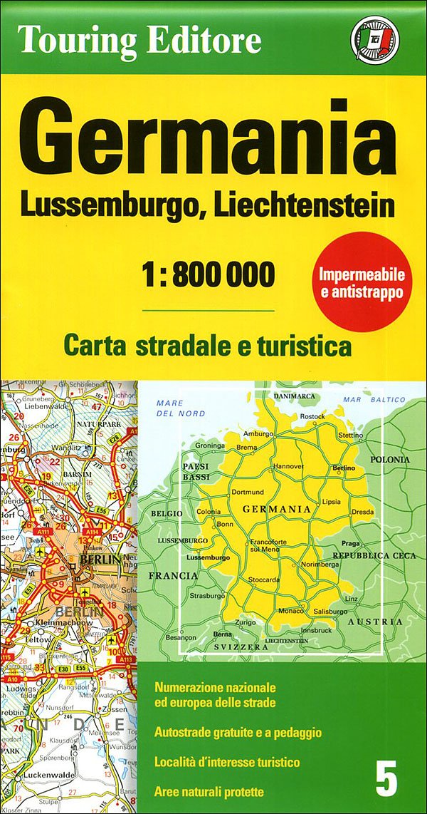 Germania, Lussemburgo, Liechtenstein 1:800.000. Carta stradale e turistica (Carte d'Europa 1:800.000) Leisure, Home & Garden