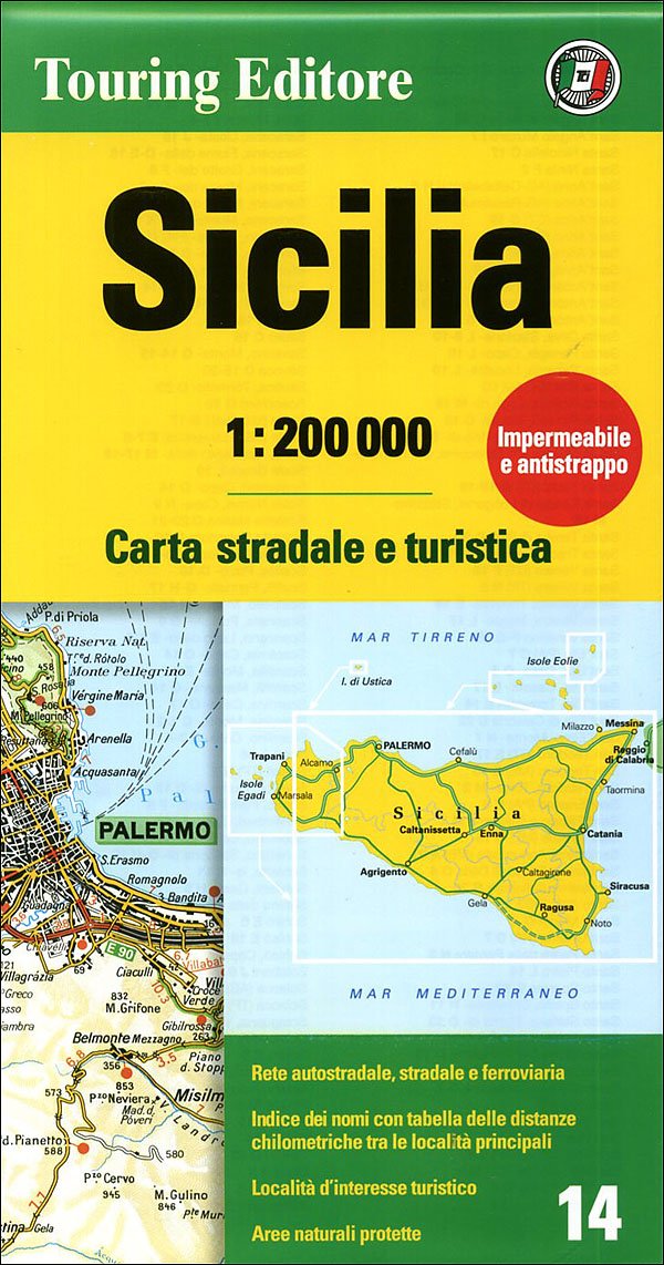 Sicilia: TCI.R14 (Regional Road Map) Leisure, Home & Garden