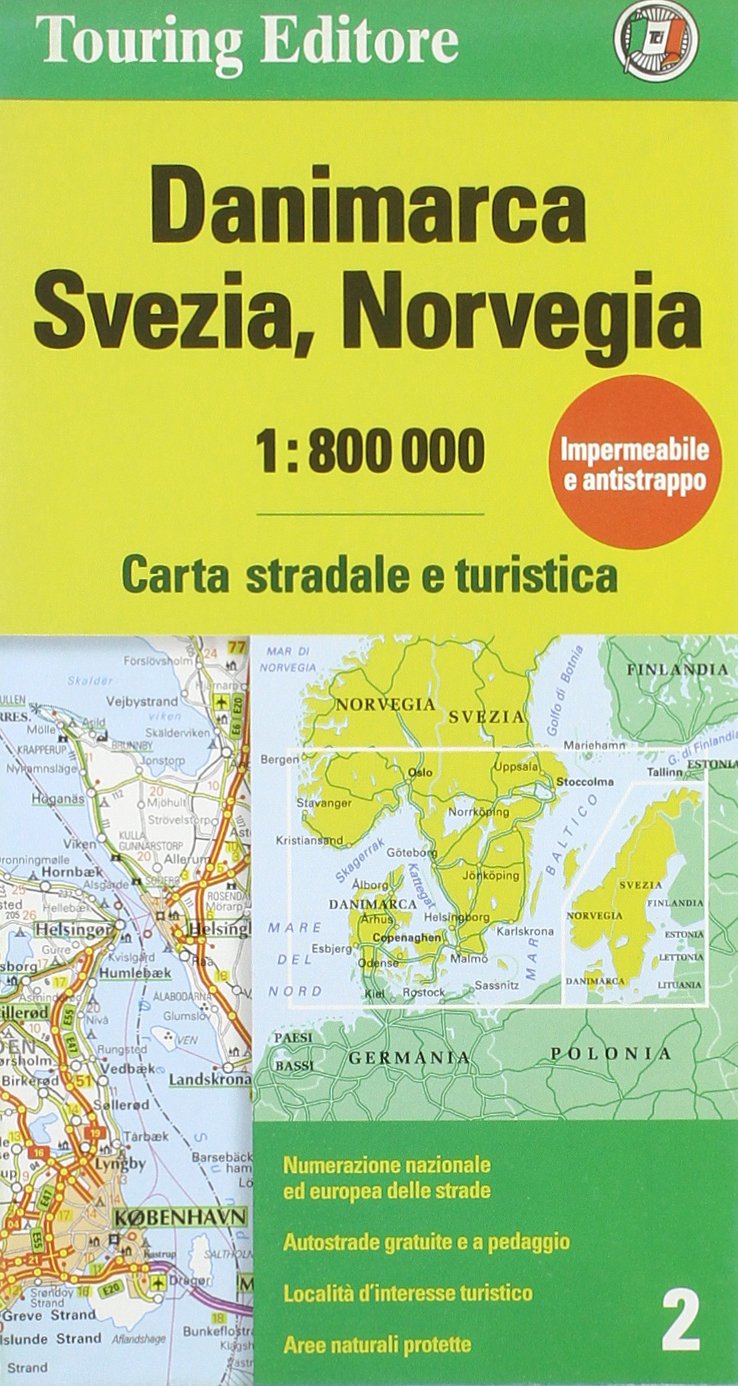 Danimarca, Svezia, Norvegia 1:800.000. Carta stradale e turistica Leisure, Home & Garden