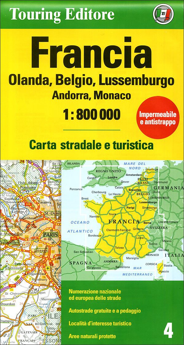 Francia Olanda, Belgio, Lussemburgo Andorra, Monaco 1:800.000. Ediz. multilingue (Carte d'Europa 1:800.000) Leisure, Home & Garden