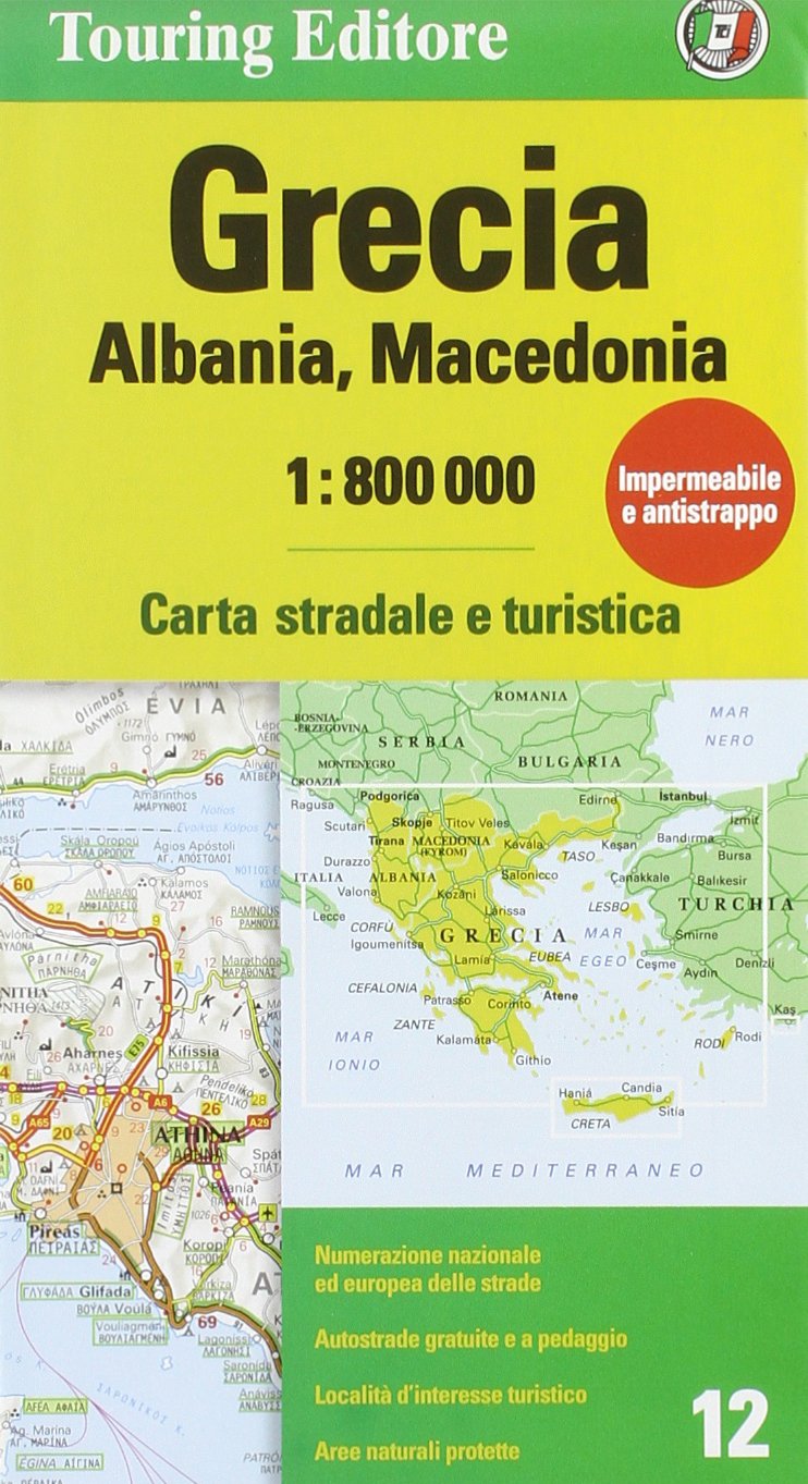 Grecia, Albania, Macedonia 1:800.000. Carta stradale e turistica (Carte d'Europa 1:800.000) Leisure, Home & Garden