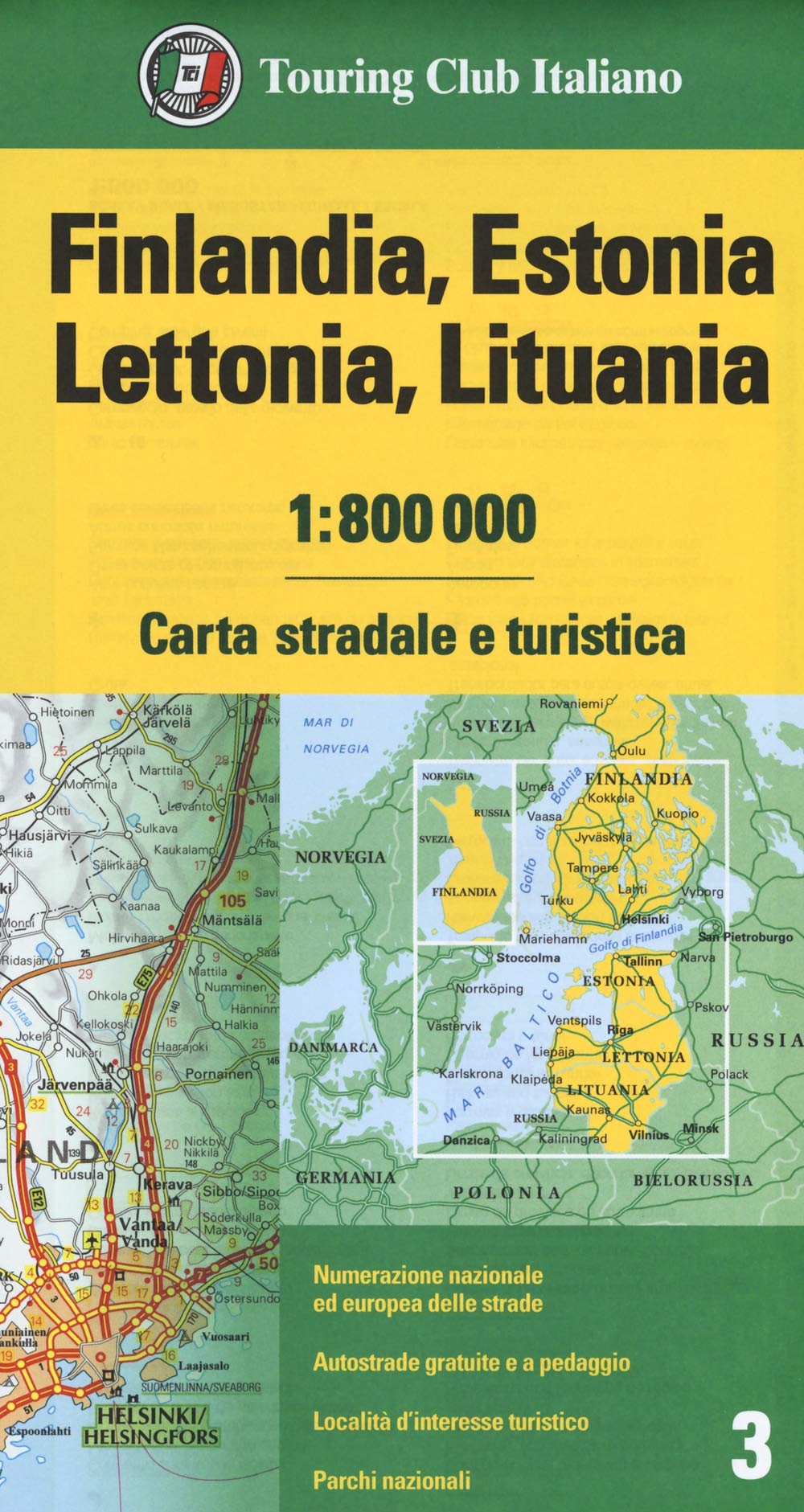 Finlandia, Estonia, Lettonia, Lituania 1:800.000. Carta stradale e turistica book