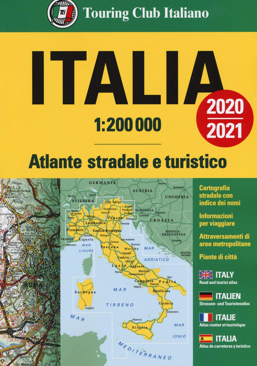 Italy atlas - atlante stradale 2020/2021 book