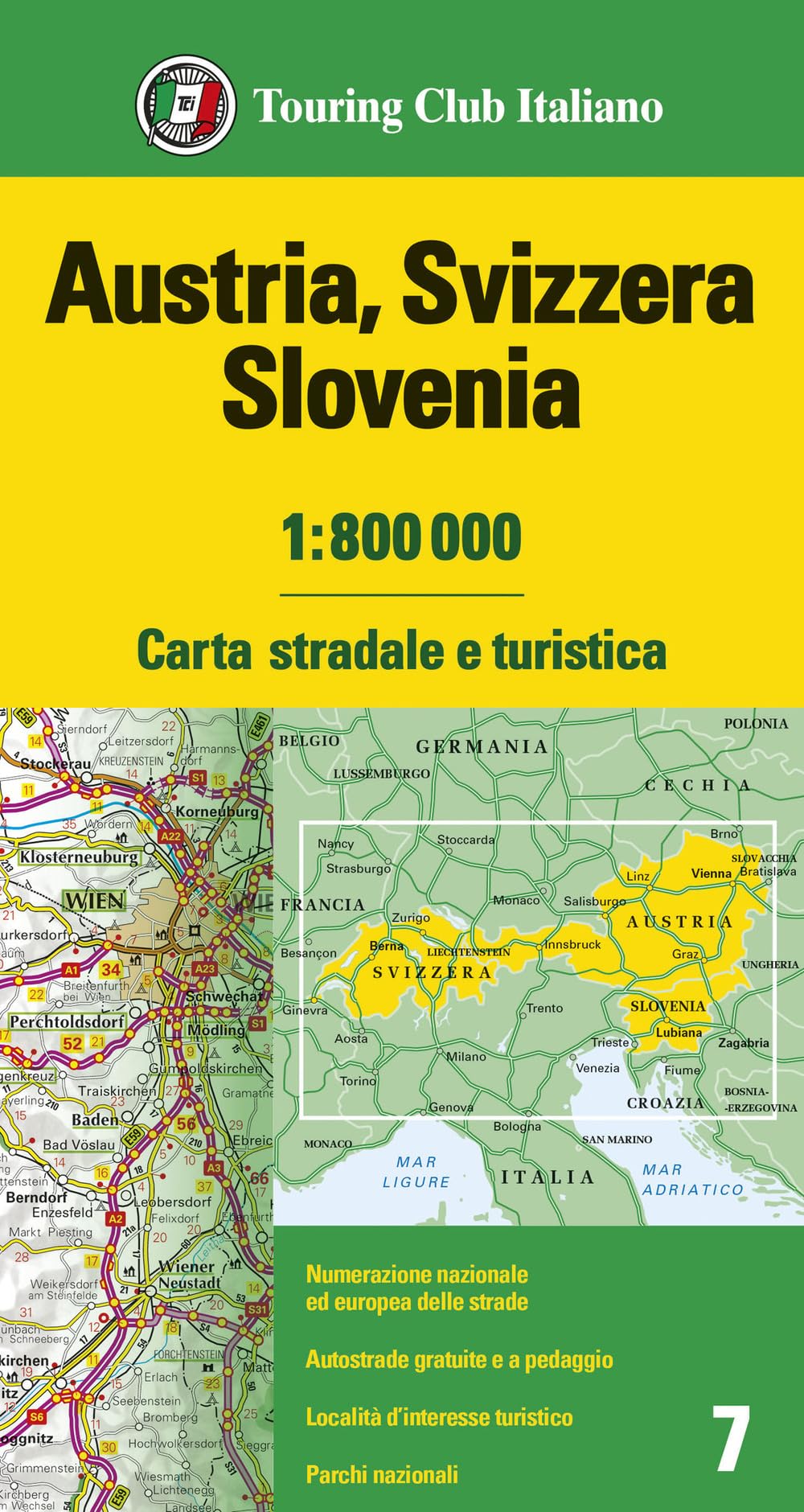 Austria, Svizzera, Slovenia 1:800.000. Carta stradale e turistica book