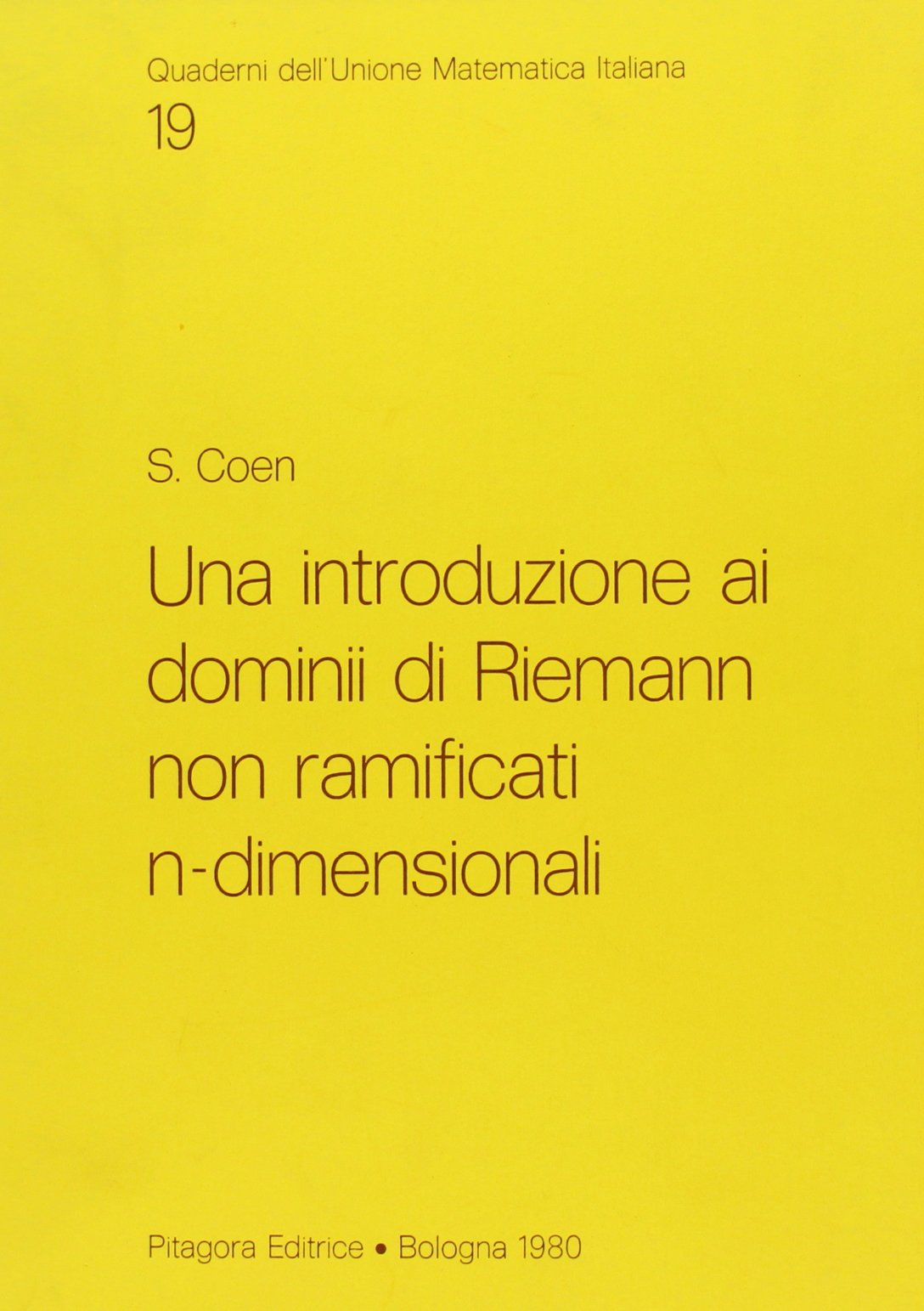 Una introduzione ai dominii di Riemann non ramificati n-dimensionali book