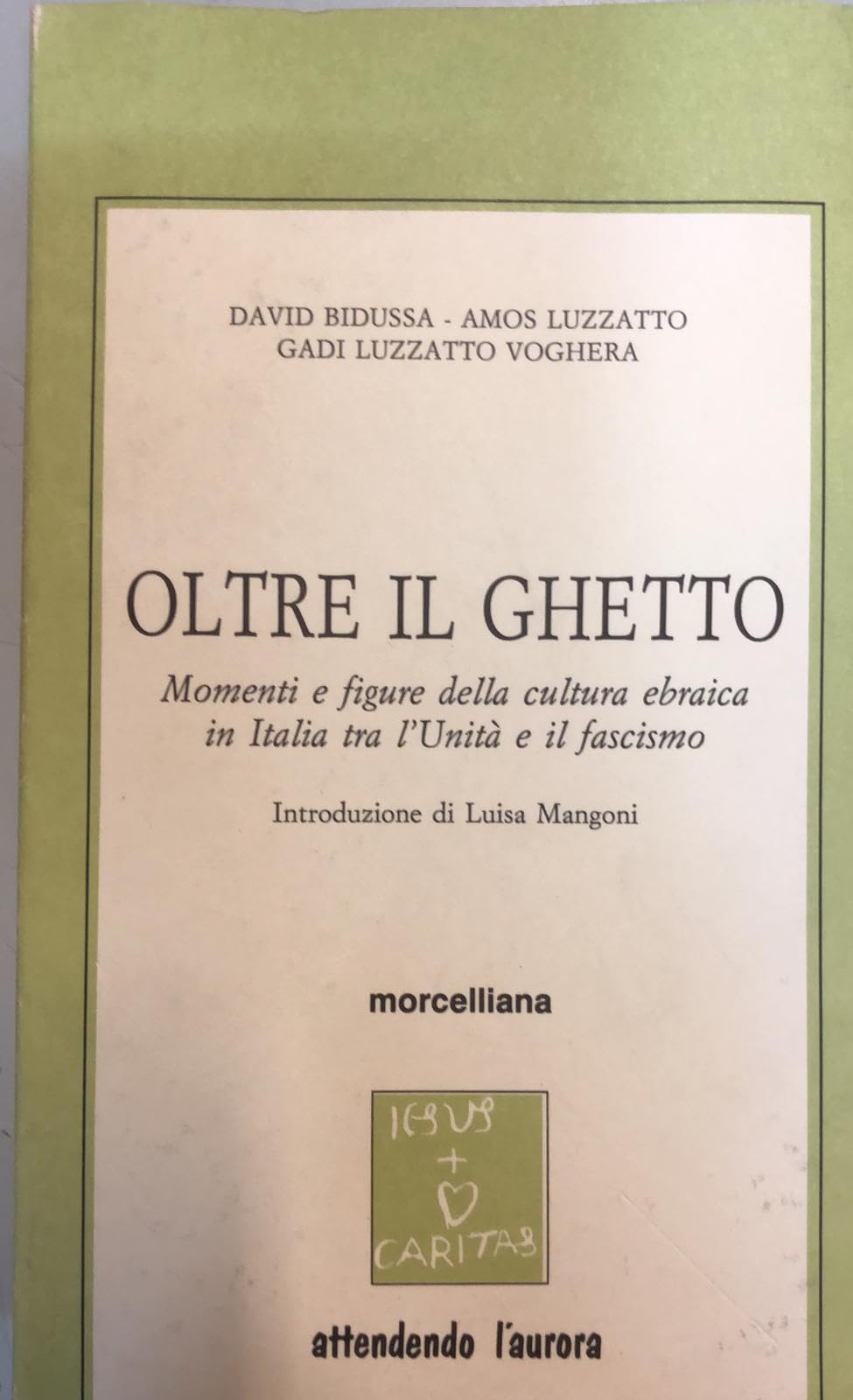 Oltre il ghetto. Momenti e figure della cultura ebraica in Italia tra l'unità e il fascismo (Opere varie di ebraismo) Politics & History