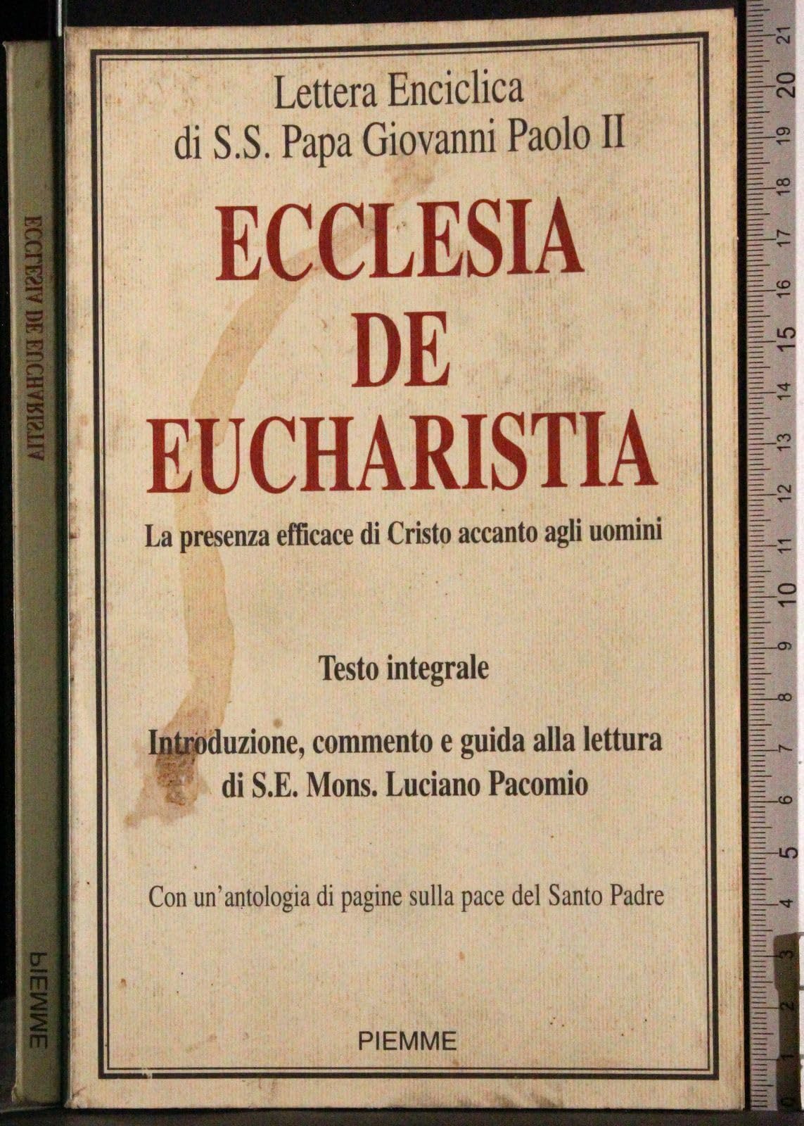 Ecclesia de Eucharistia. La presenza efficace di Cristo accanto agli uomini Religion & Esotericism