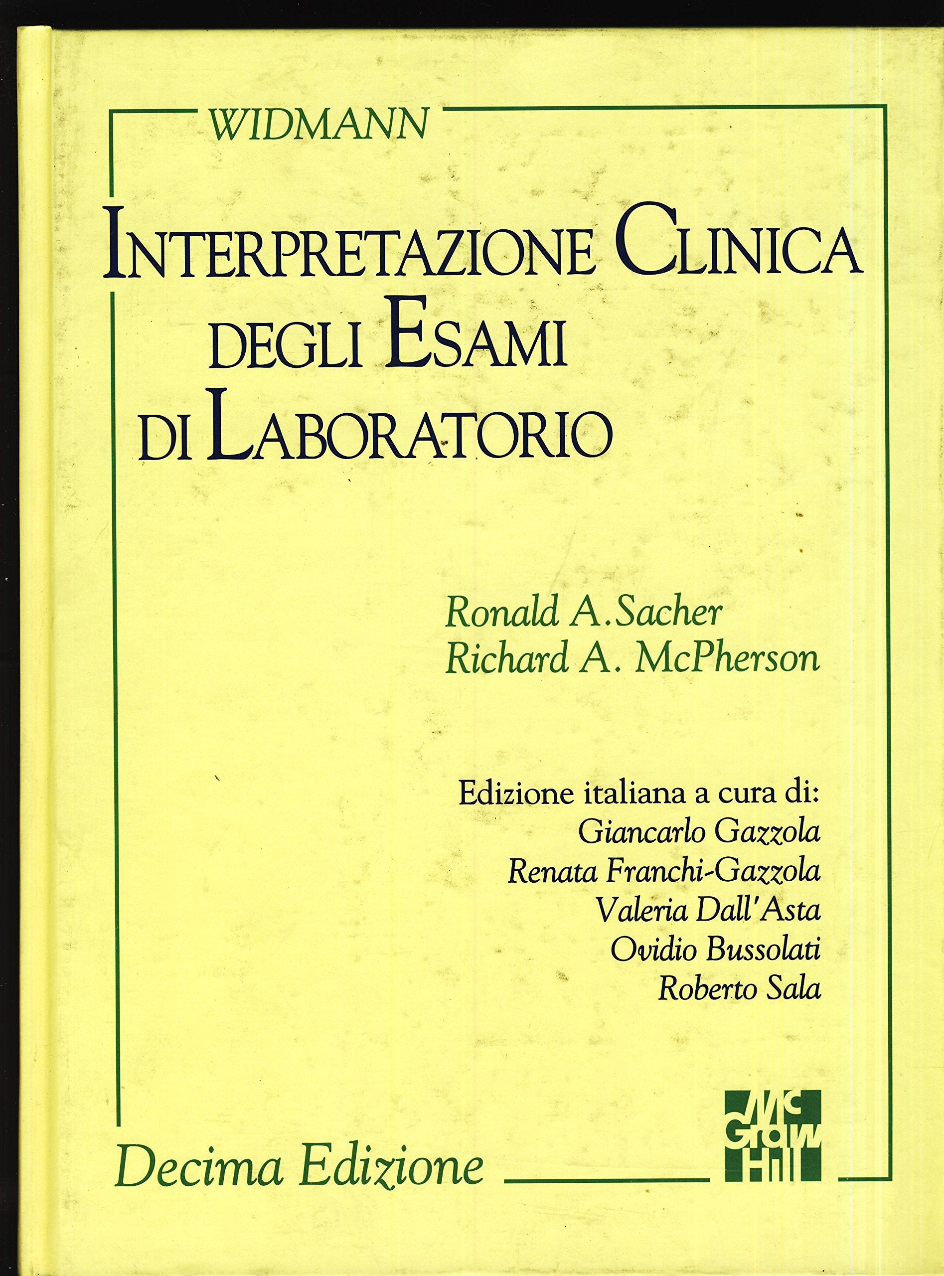 Widmann. Interpretazione clinica degli esami di laboratorio book