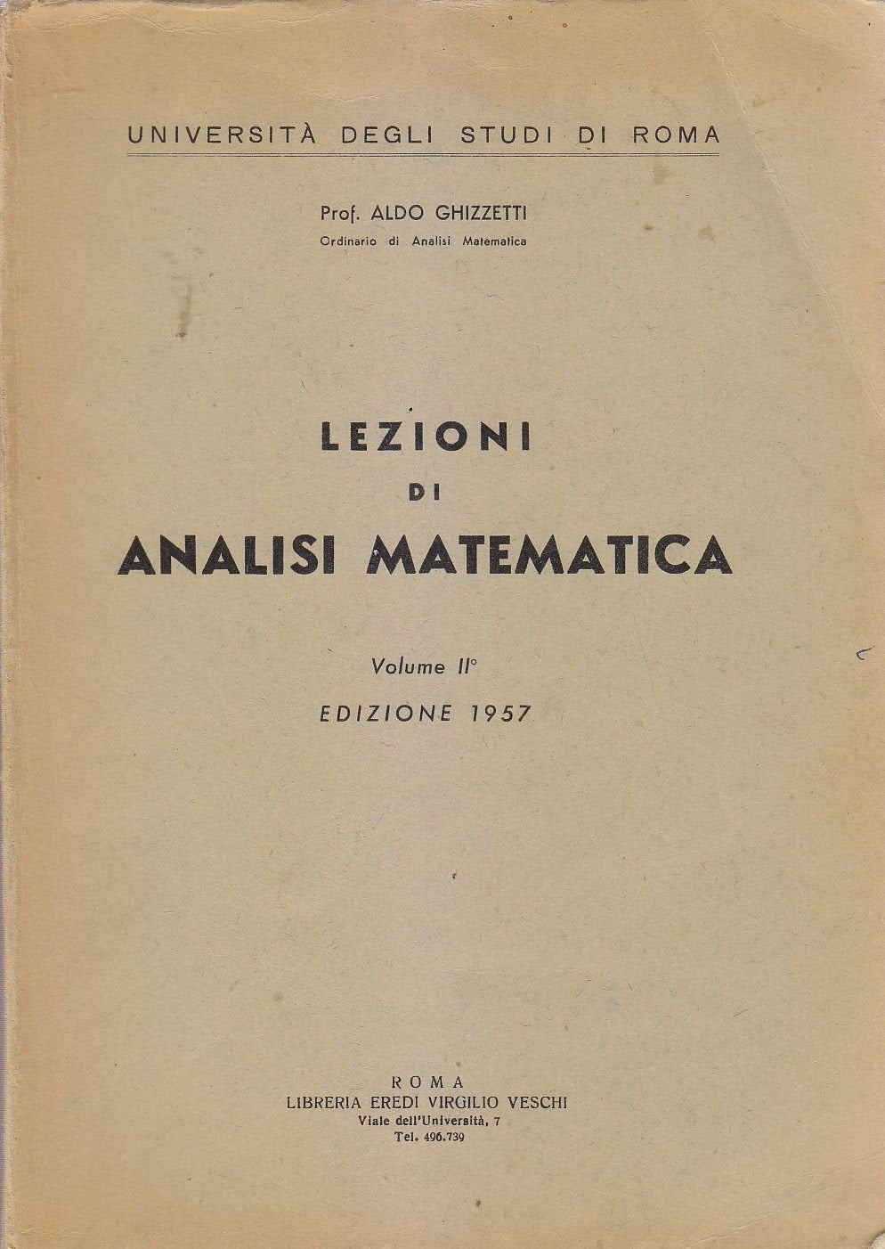 Lezioni di analisi matematica (Vol. 2) Mathematics