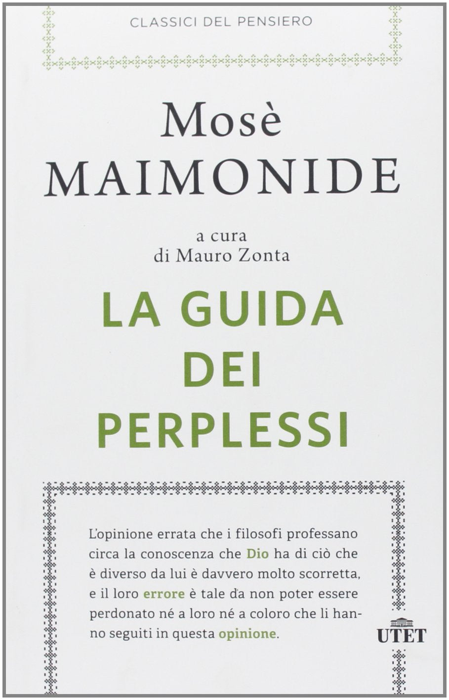 La guida dei perplessi (Classici del pensiero) Philosophy