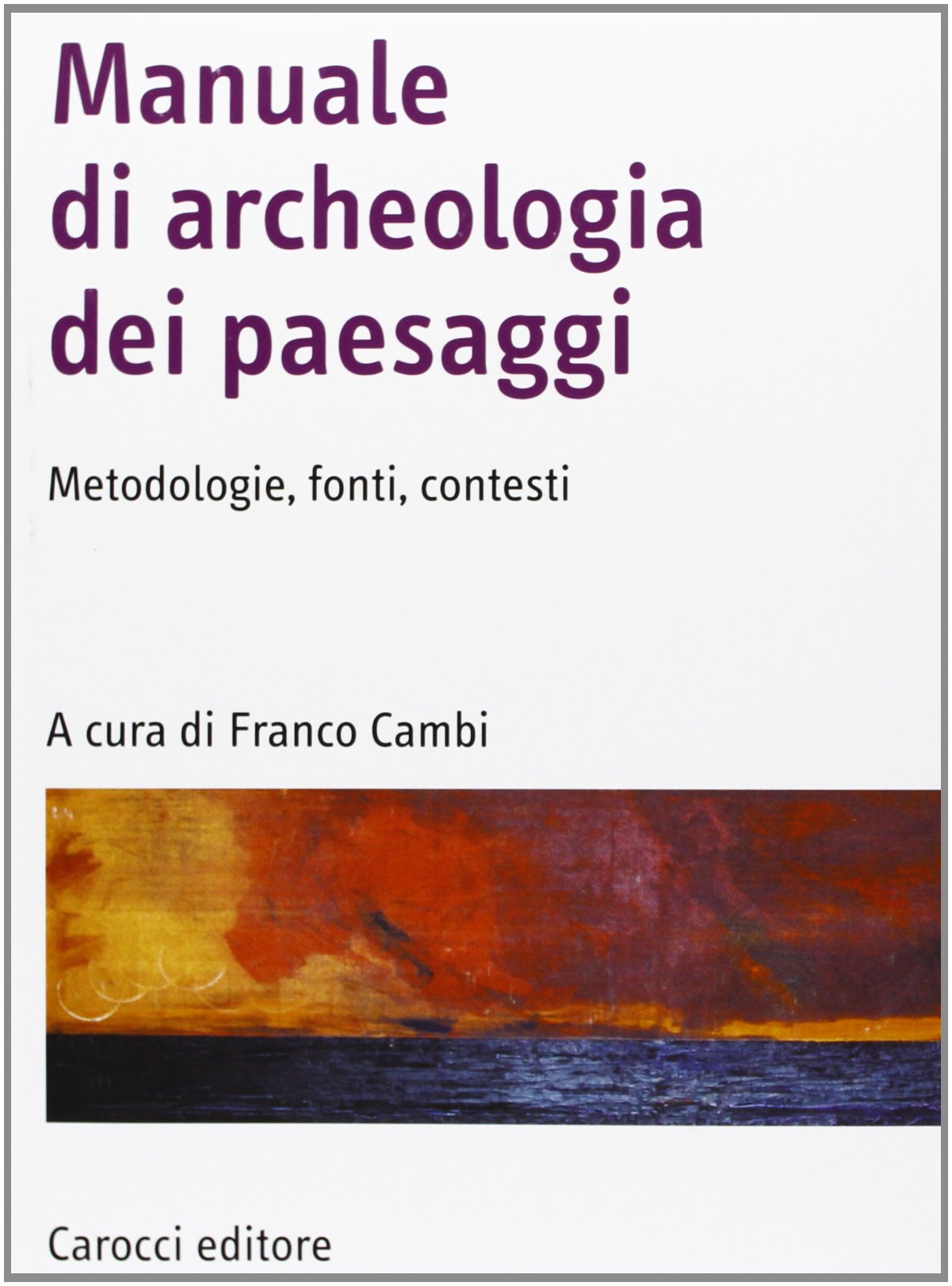 Manuale di archeologia dei paesaggi. Metodologie, fonti, contesti Professional & Reference Books