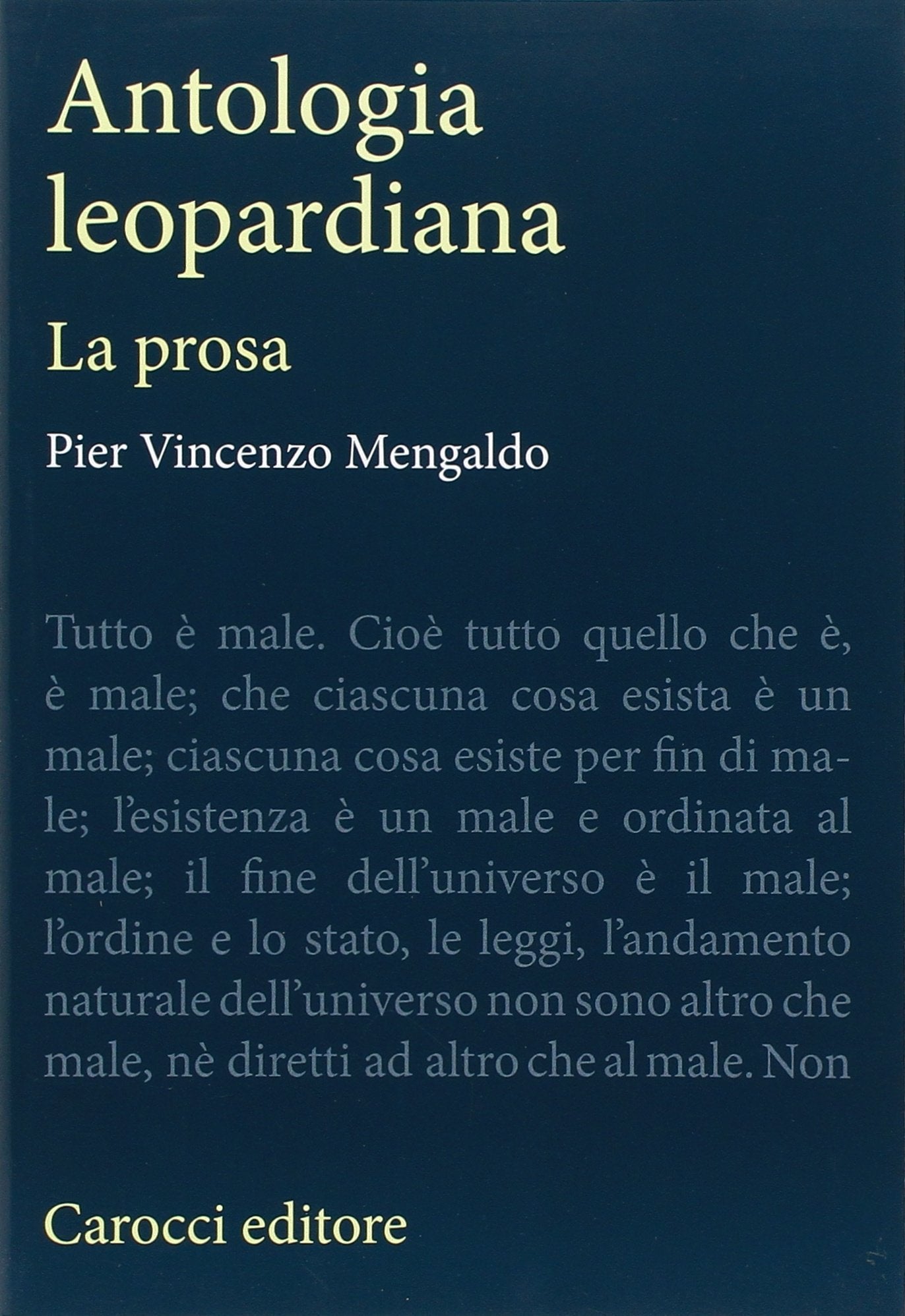 Antologia leopardiana. La prosa Contemporary literature
