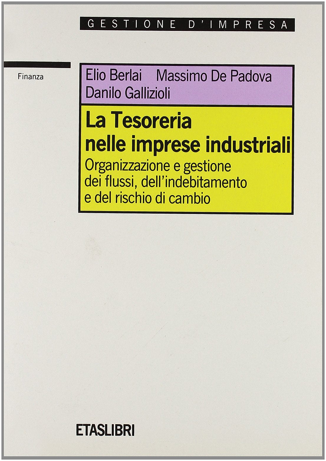 La tesoreria nelle imprese industriali. Organizzazione e gestione dei flussi, dell'indebitamento e del rischio di cambio (ETAS Finanza e analisi finanziaria) Business, Finance & Career