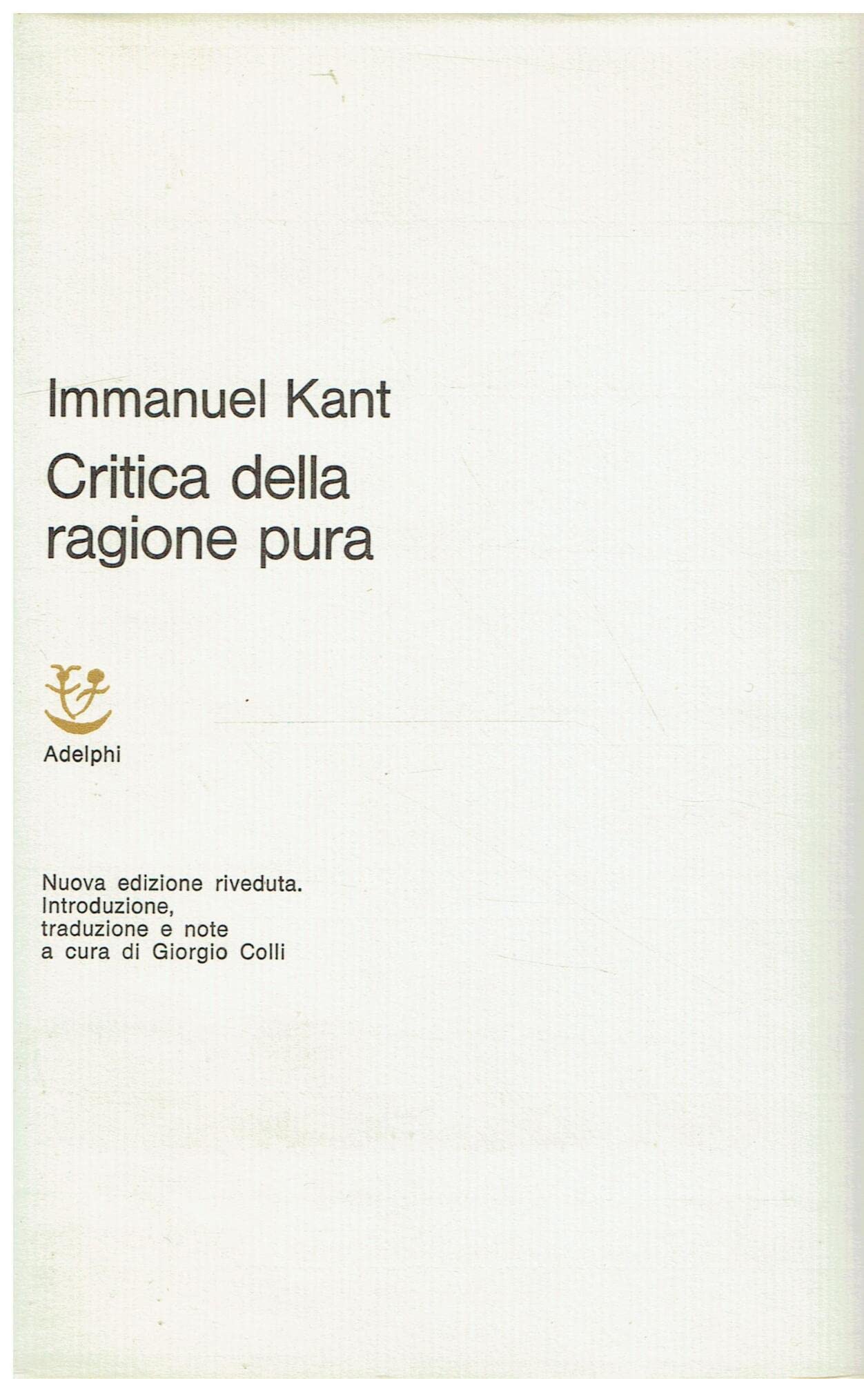 Critica della ragione pura book