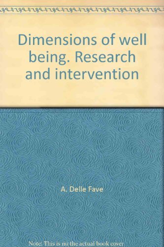 Dimensions of well being. Research and intervention (Varie. Saggi e manuali) Books