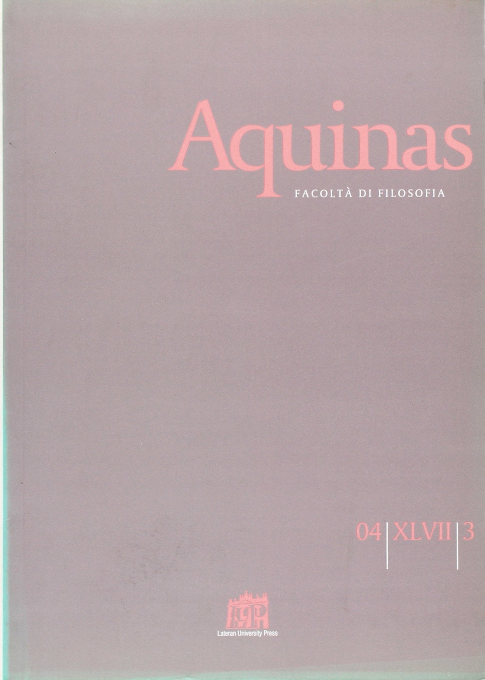 Aquinas. Rivista internazionale di filosofia (2004) (Vol. 3) Philosophy