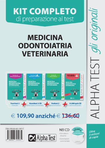 Medicina, odontoiatria, veterinaria. Manuale di preparazione, eserciziario commentato, prove di verifica, quiz. Kit completo di preparazione al test book
