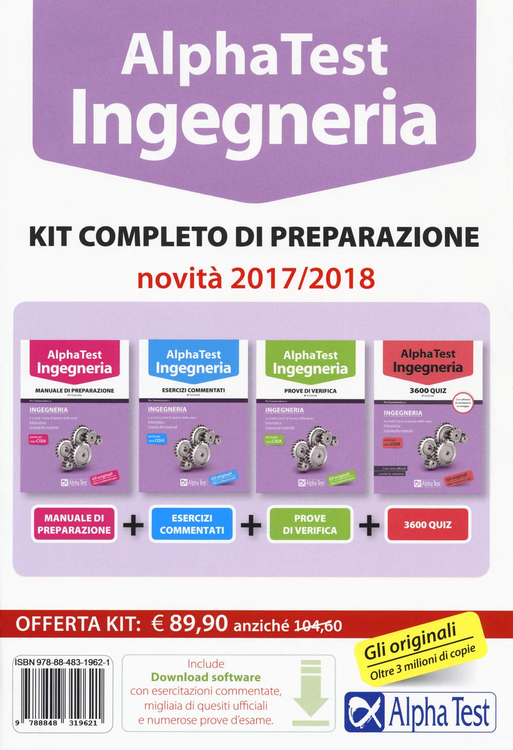 Alpha Test. Ingegneria. Kit completo di preparazione. Manuale di preparazione-Esercizi commentati-Prove di verifica-3800 quiz. Con software di simulazione book