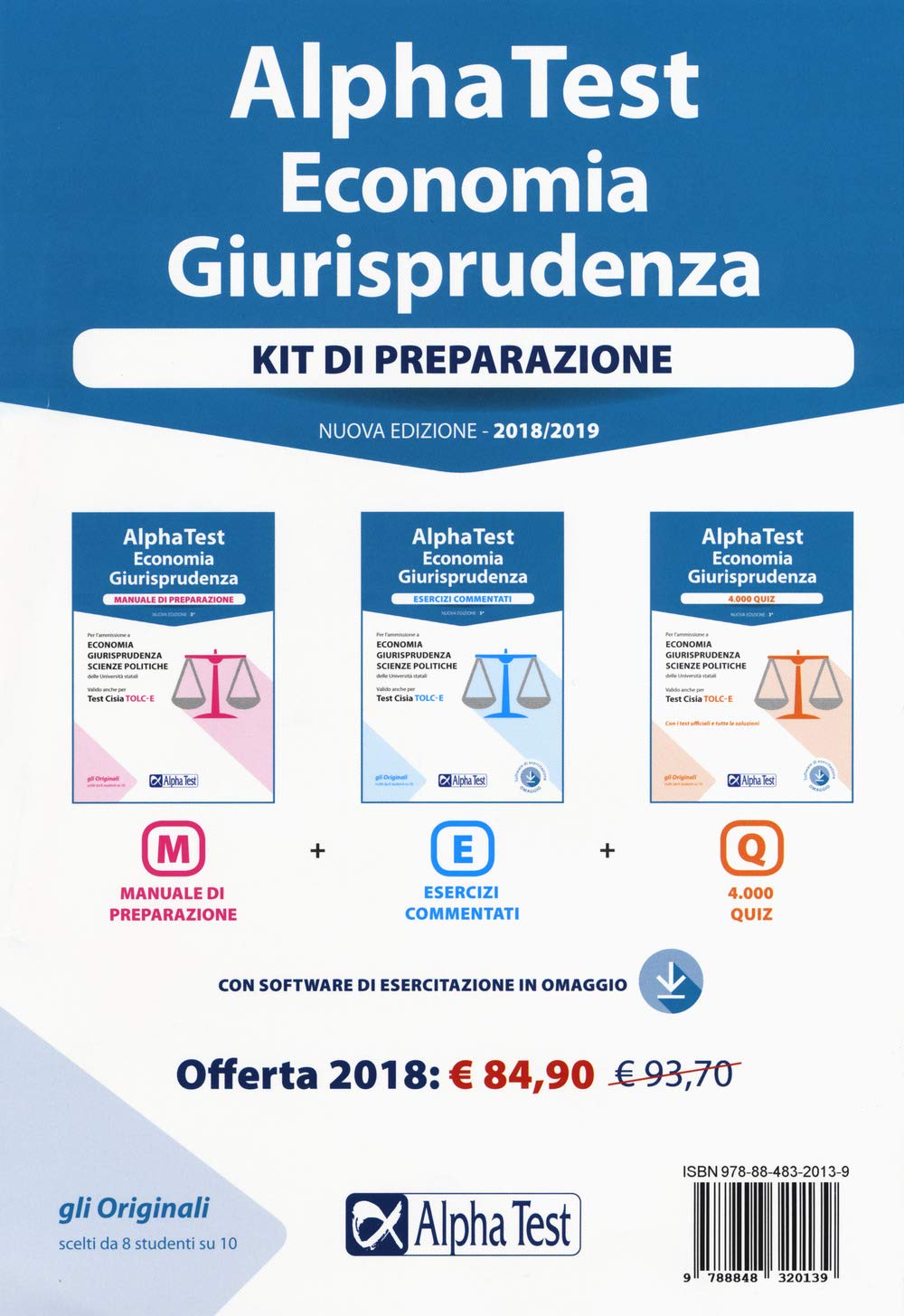 Alpha Test. Economia giurisprudenza. TOLC-E, TOLC-SU, TOLC-SPS. Kit di preparazione. Con Contenuto digitale per download e accesso online Law