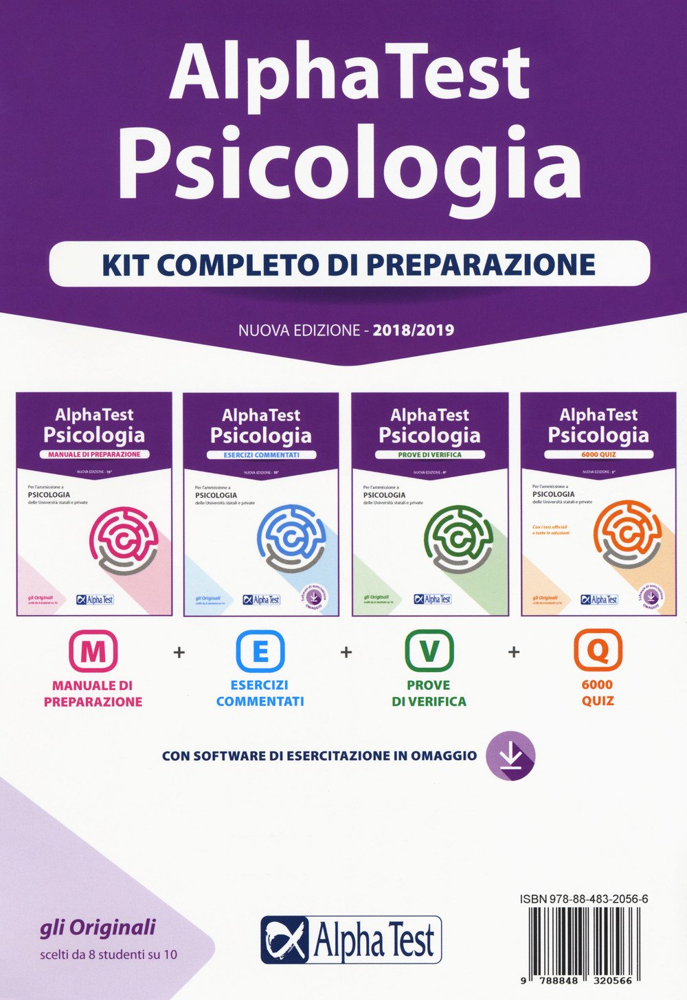 Alpha Test. Psicologia. Kit completo di preparazione: Manuale di preparazione-Esercizi commentati-Prove di verifica-6000 quiz. Con software book