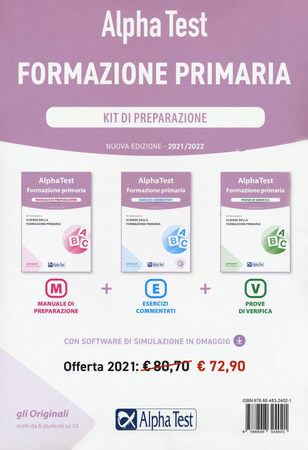 Alpha Test. Formazione primaria. Kit di preparazione. Con software di simulazione book