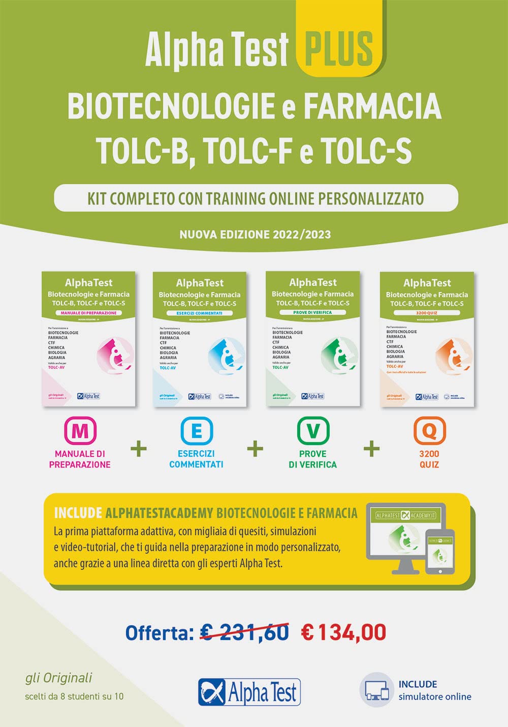 Alpha Test plus Biotecnologie e Farmacia TOLC-B, TOLC-F e TOLC-S. Kit completo di preparazione con training on line. Nuova ediz. Con espansione online book