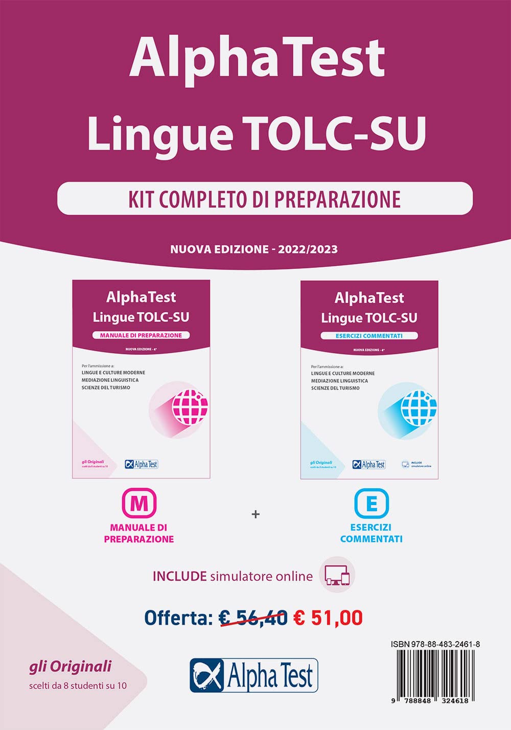 Alpha Test. Lingue TOLC-SU. Kit di preparazione book