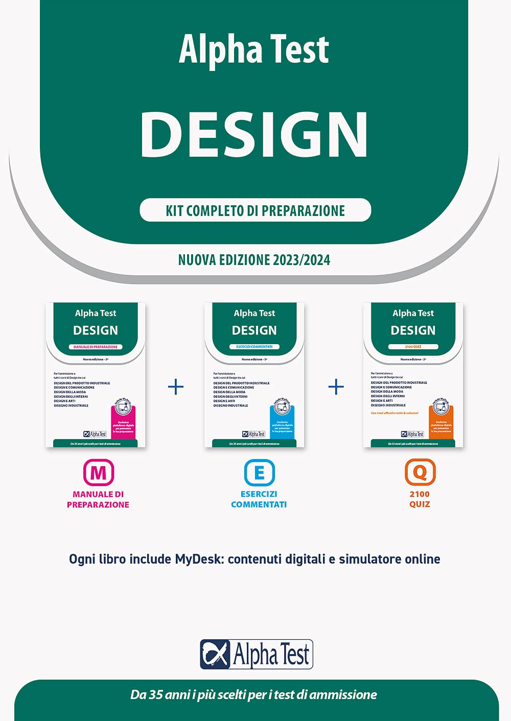 Alpha Test. Design. Kit completo di preparazione. Con MyDesk University books