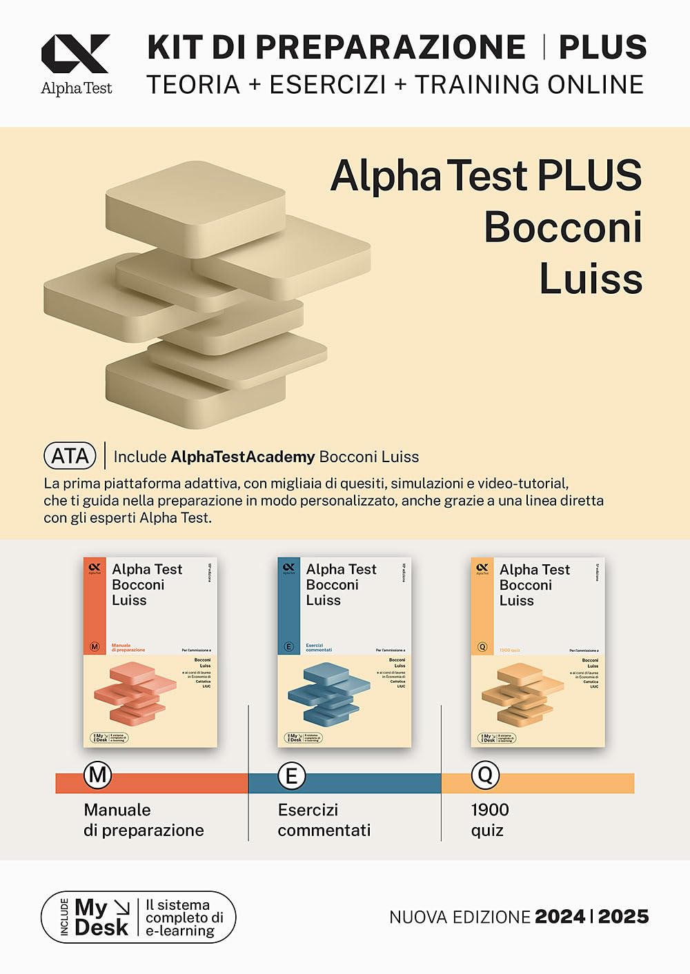 Alpha Test plus Bocconi e Luiss. Kit completo di preparazione con training on line. Con AlphaTestAcademy. Con MyDesk book